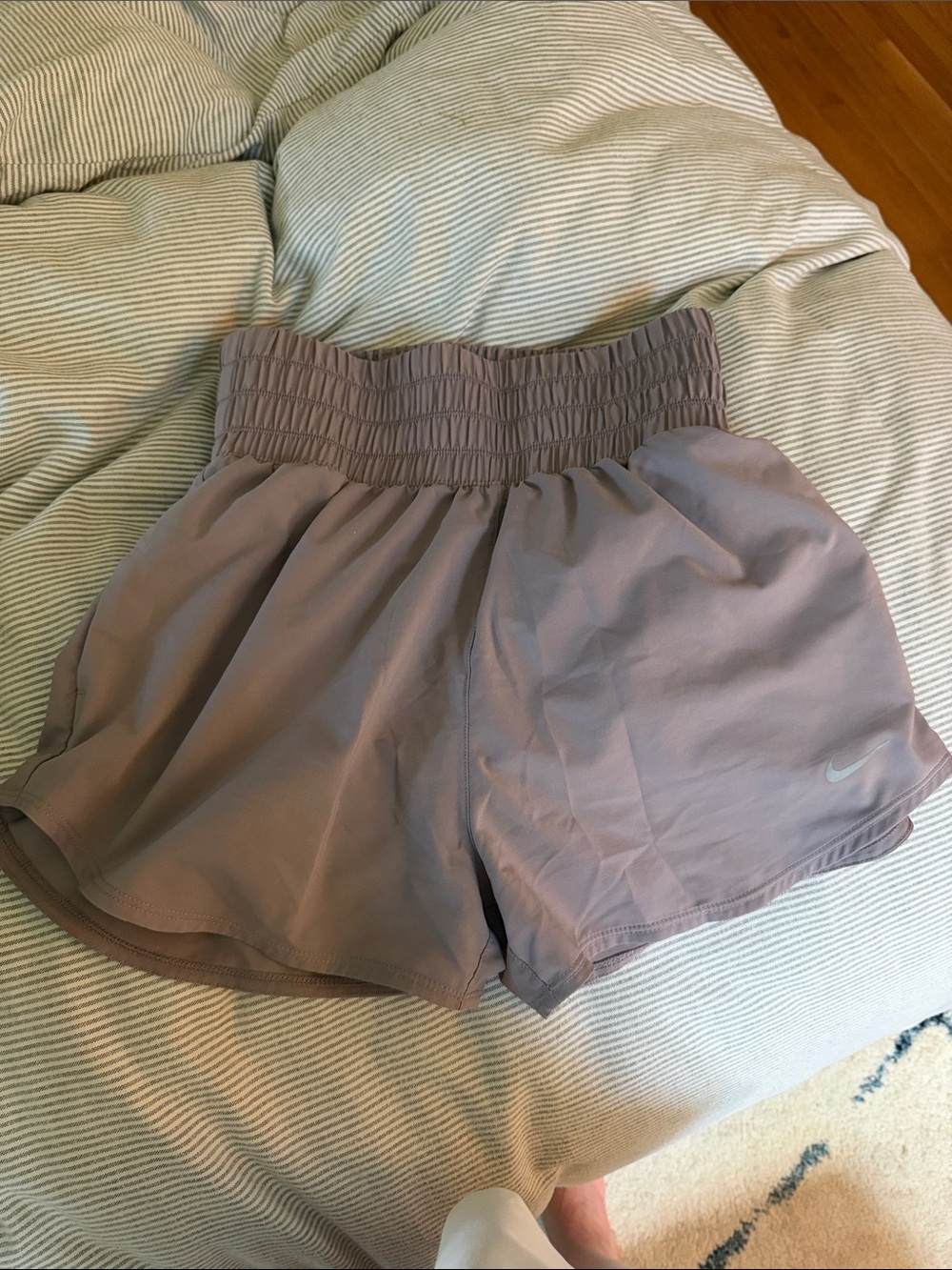 Nike Women’s Mauve Athletic Shorts with Smocked Waist